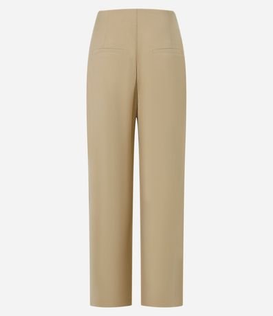 Pantalón Recto Tiro Alto en Viscosa con Cintura Clochard y Botones 6