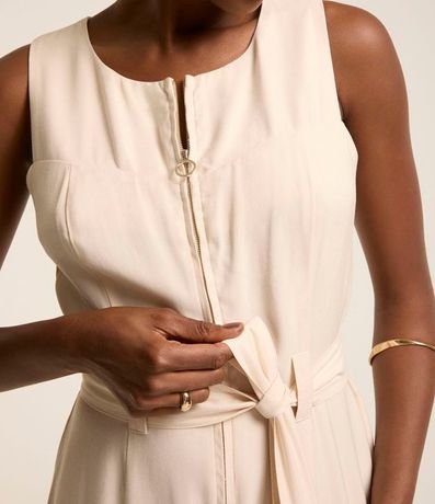 Mono en Viscosa sin Mangas con Cremallera Delantera y Lazo 3