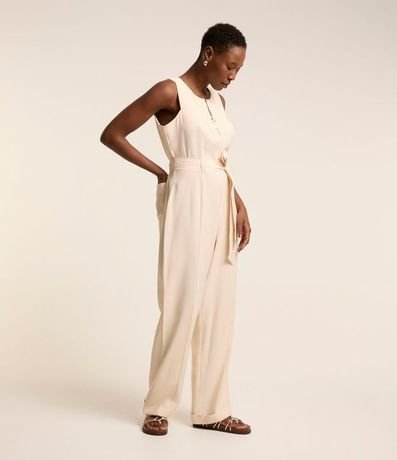 Mono en Viscosa sin Mangas con Cremallera Delantera y Lazo 5