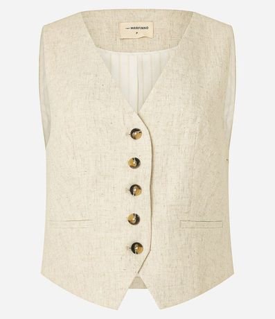 Chaleco en Viscolino con Cierre por Botones Contrastantes 5