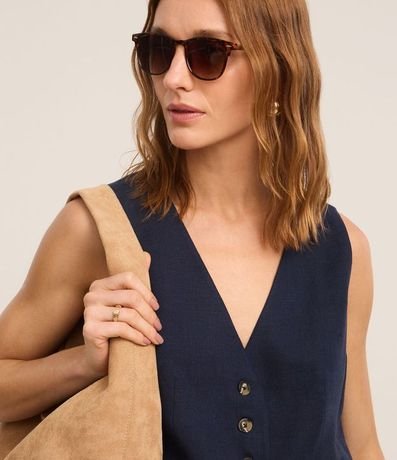 Chaleco en Viscolino con Cierre por Botones Contrastantes 3