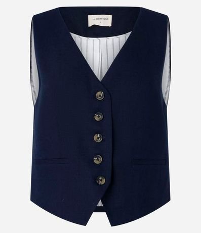 Chaleco en Viscolino con Cierre por Botones Contrastantes 5