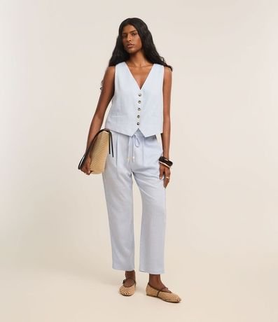 Chaleco en Viscolino con Cierre por Botones Contrastantes 2