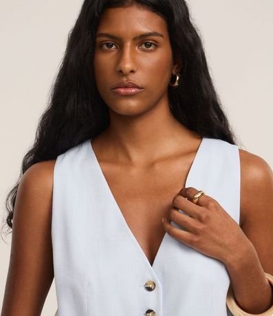 Chaleco en Viscolino con Cierre por Botones Contrastantes 3