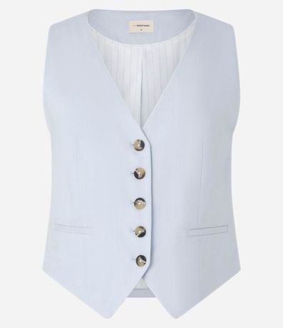 Chaleco en Viscolino con Cierre por Botones Contrastantes 6