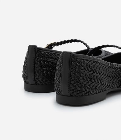 Zapatilla Metalizada con Textura Trenzada y Tira con Hebilla 3