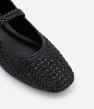 Zapatilla Metalizada con Textura Trenzada y Tira con Hebilla 4