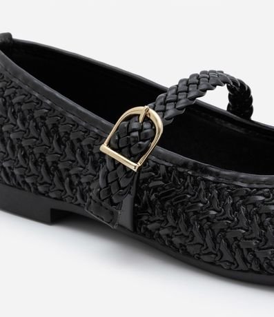 Zapatilla Metalizada con Textura Trenzada y Tira con Hebilla 5