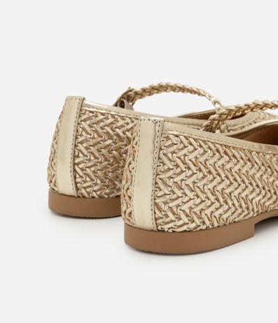 Zapatilla Metalizada con Textura Trenzada y Tira con Hebilla 3