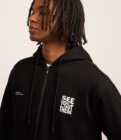 Saco en Algodón con Estampa Lettering y Capucha 3