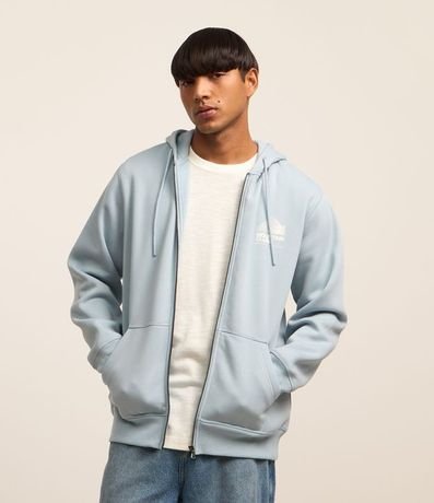Saco en Algodón con Estampa Lettering y Capucha