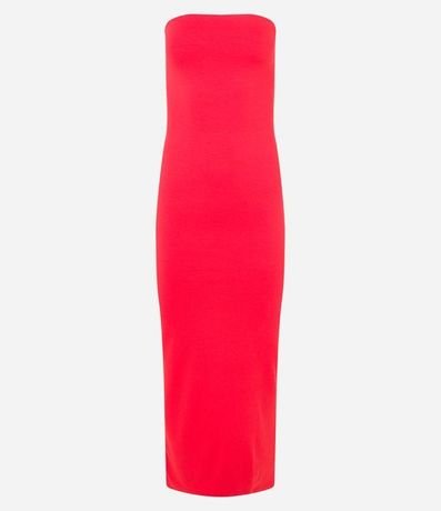 Vestido New Midi en Punto Roma y Escote sin Breteles 4