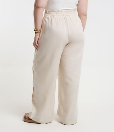 Pantalón Wide Leg en Viscosa y Lino Efecto Crudo Curve & Plus Size 3