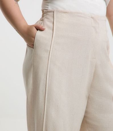 Pantalón Wide Leg en Viscosa y Lino Efecto Crudo Curve & Plus Size 4