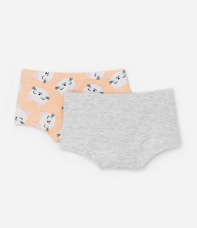 Kit 02 Bombachas Boxer Infantil con Estampa Gatitos - Talle 4 a 12 años 2