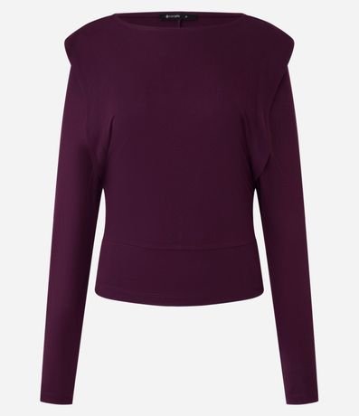 Blusa en Crepé con Recorte en la Sisa y Manga Larga 3