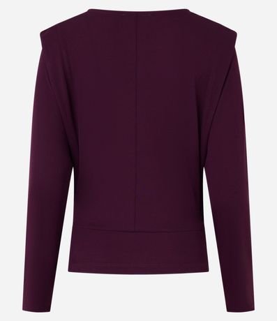 Blusa en Crepé con Recorte en la Sisa y Manga Larga 4