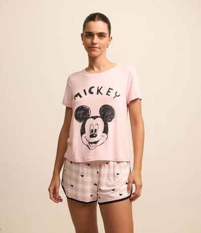 Pijama Short Doll en Viscosa con Estmapa Mickey Mouse