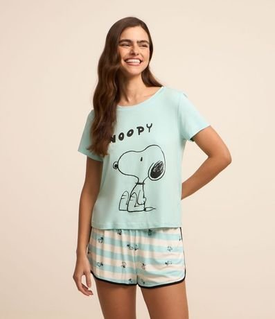 Pijama Short Doll en Viscosa y Estampa Snoopy