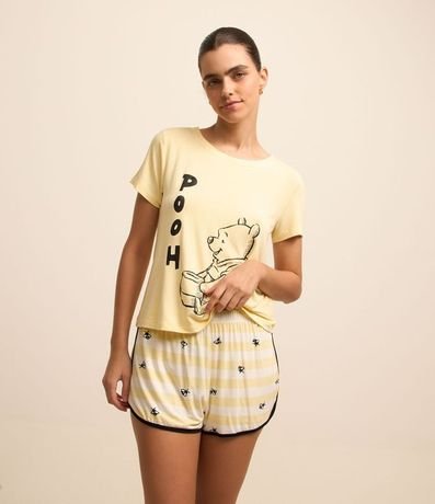 Pijama Short Doll en Viscosa con Estampa Winnie The Pooh