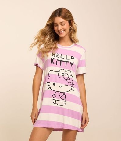 Camisón Corto en Viscosa con Estampa Hello Kitty