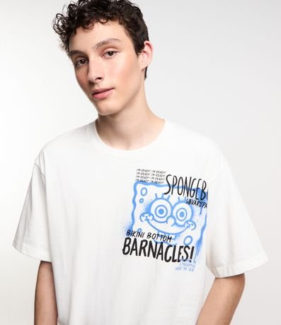 Remera Boxy en Algodón Grueso con Estampa Bob Esponja
