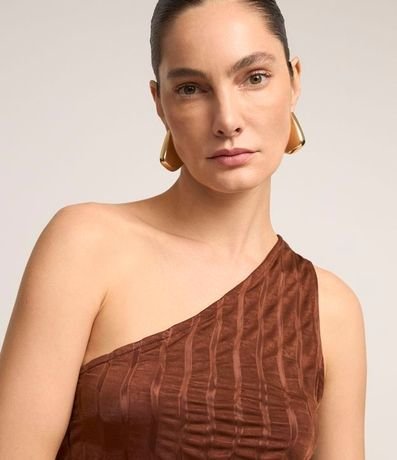 Blusa Sin Manga Texturizada con Escote Hombro Único 3