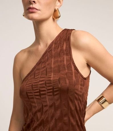 Blusa Sin Manga Texturizada con Escote Hombro Único 4