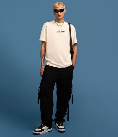 Remera Relaxed con Manga Corta y Estampa Angel Rule Breaker 2