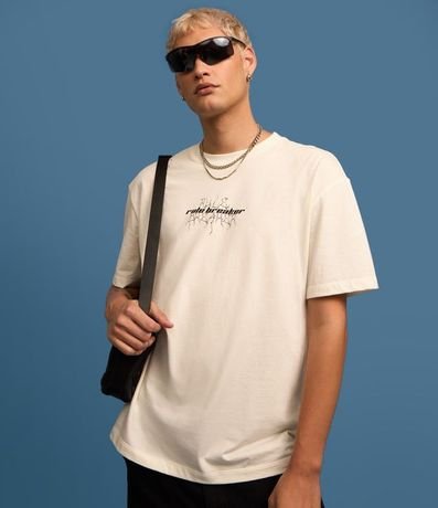 Remera Relaxed con Manga Corta y Estampa Angel Rule Breaker 3