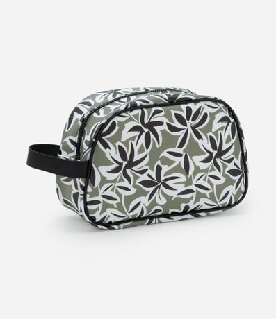 Neceser Rectangular Jelly con Correa y Estampa Follajes