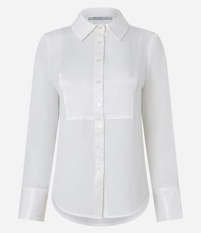 Camisa Satinada en Crepé con Abotonado 7