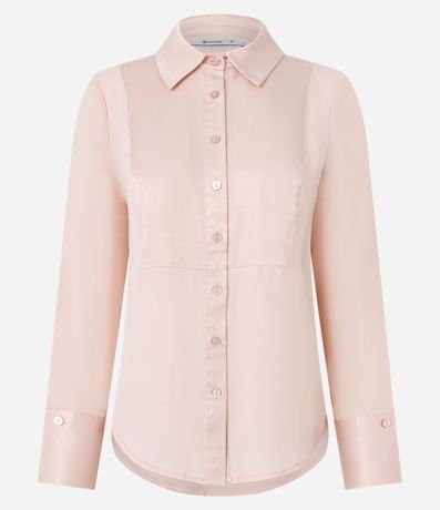 Camisa Satinada en Crepé con Abotonado 6