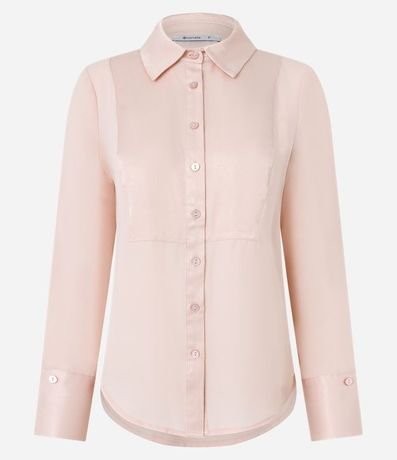 Camisa Satinada en Crepé con Abotonado 5