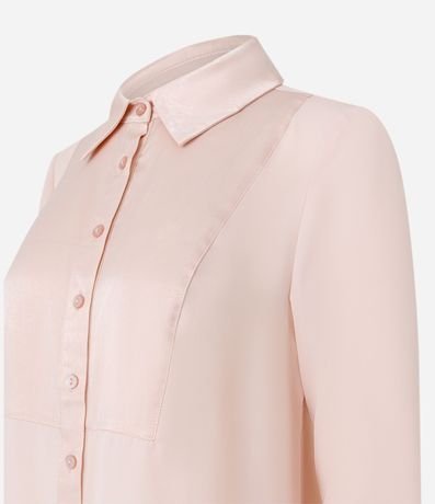 Camisa Satinada en Crepé con Abotonado 8