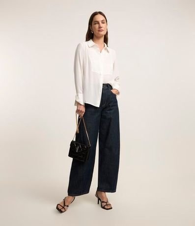 Camisa Satinada en Crepé con Abotonado 2