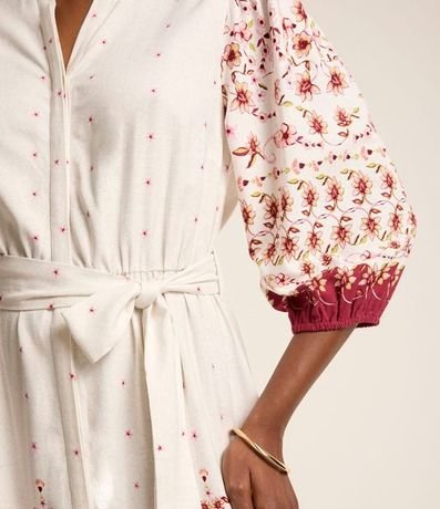 Vestido Chemise Midi en Viscolino con Estampa Floral 3