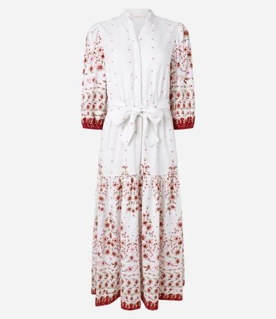 Vestido Chemise Midi en Viscolino con Estampa Floral 6