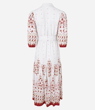 Vestido Chemise Midi en Viscolino con Estampa Floral 8