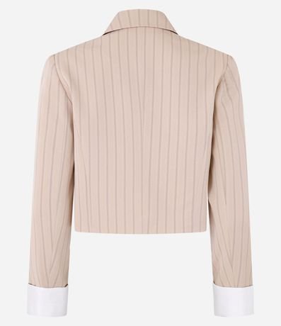 Blazer en Sastrería con Rayas Risca Giz con Bolsos y Detalles en las Mangas 6