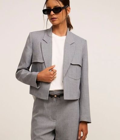 Blazer Alfaiatado con Bolsillos Delanteros