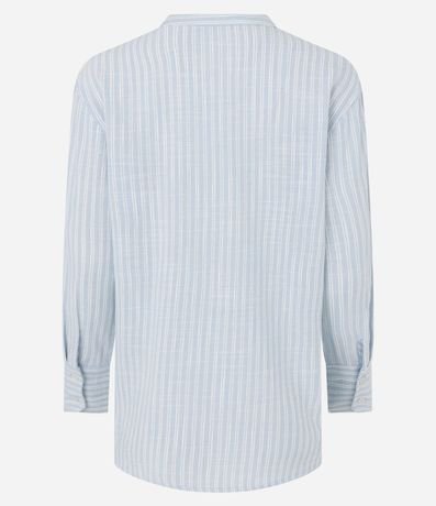 Camisa en Viscolino Rayada con Cuello Padre 6