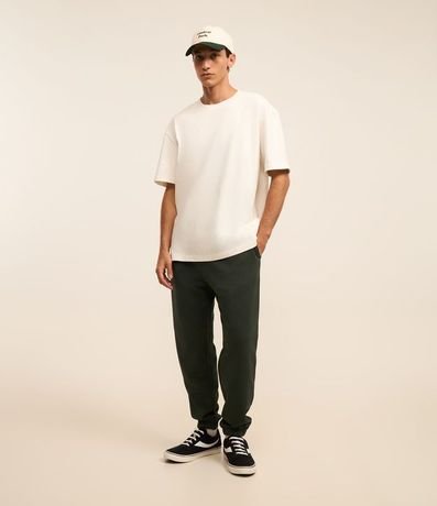 Pantalón Jogger en Algodón con Cintura Elástica y Cordón