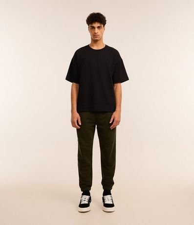 Pantalón Jogger en Algodón con Cintura Elástica y Cordón