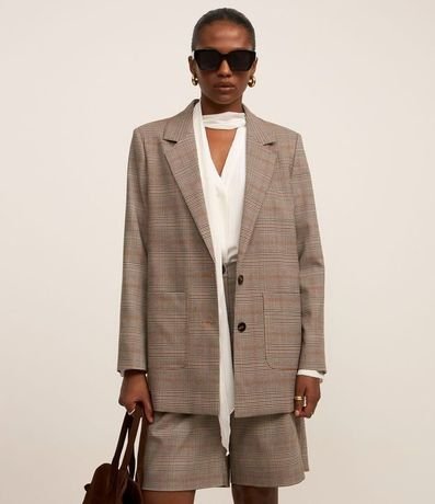 Blazer Oversized en Sastrería de Cuadros