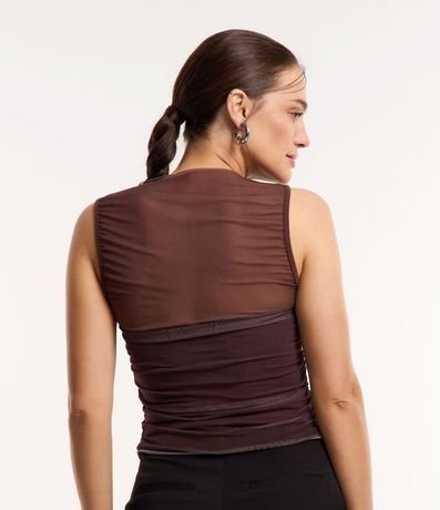 Blusa en Tul con Superposición y Drapeado Lateral 3