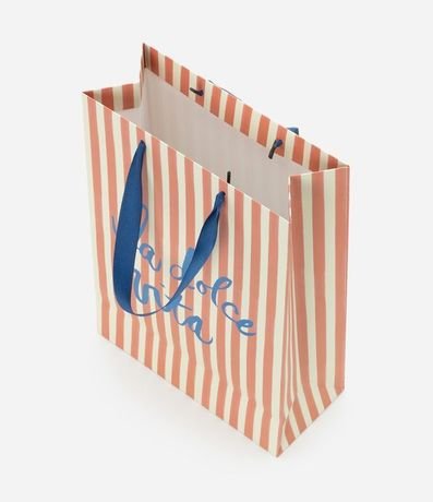 Bolsa de Embalaje de Regalo Pequeña Rayada con Estampa La Dolce Vita 2