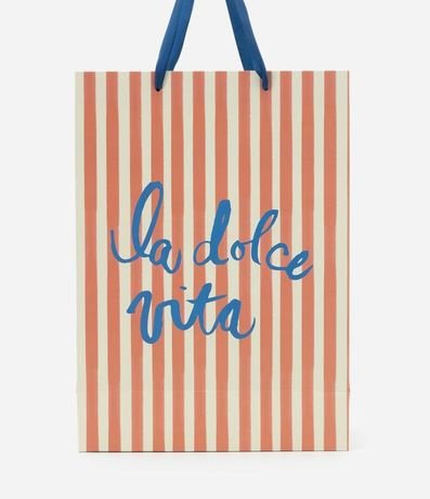 Bolsa de Embalaje de Regalo Pequeña Rayada con Estampa La Dolce Vita 3