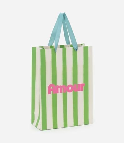 Embalaje de Regalo Pequeño Rayado con Estampa Lettering Amour