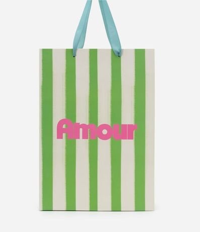 Embalaje de Regalo Pequeño Rayado con Estampa Lettering Amour 3